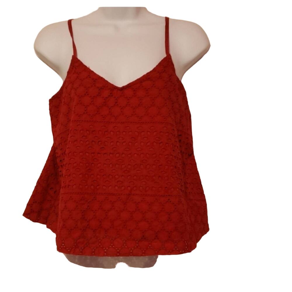 Hollister Red Crochet Spaghetti Strap Tank Top Small